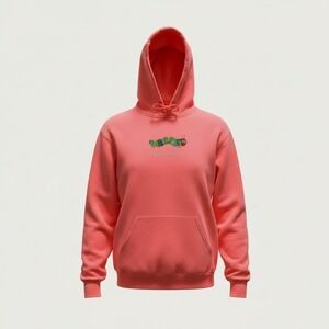 Mega Yacht  Hungry Caterpillar Hoodie – Coral – Size L – Rare Graphic Pullover